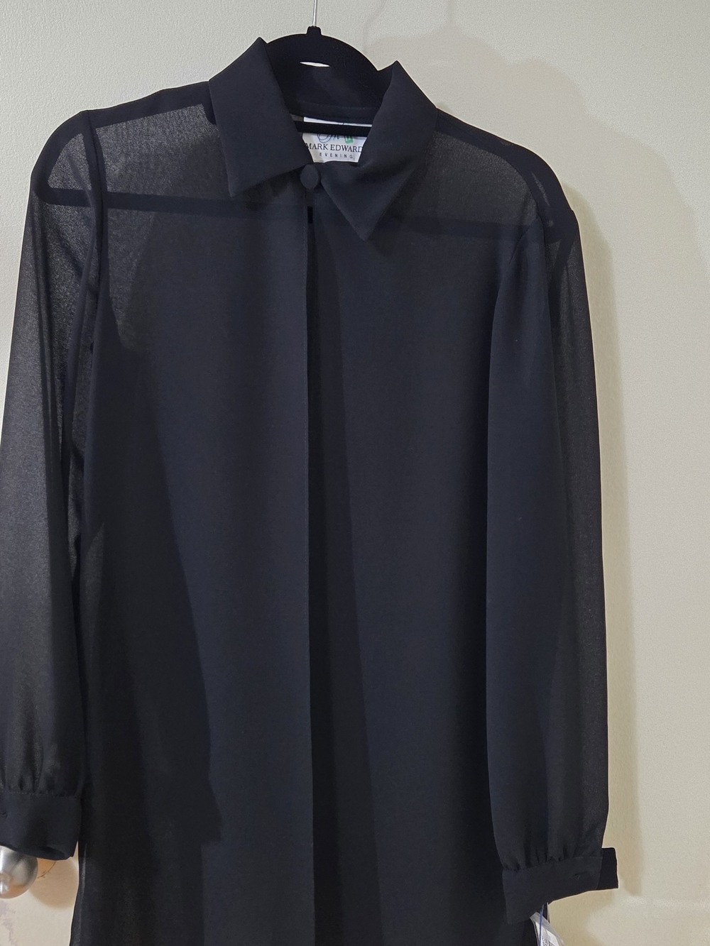 Mark Edwards Evening Vintage Black Sheer Blouse
